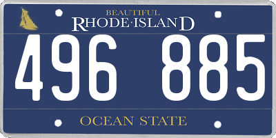 RI license plate 496885