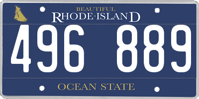 RI license plate 496889
