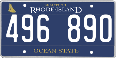 RI license plate 496890