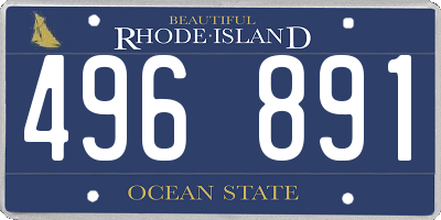 RI license plate 496891