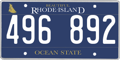 RI license plate 496892