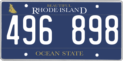 RI license plate 496898