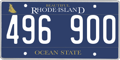 RI license plate 496900