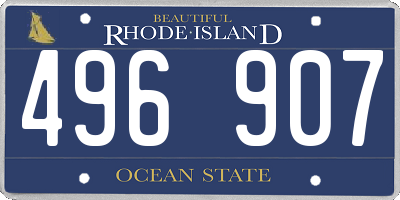 RI license plate 496907