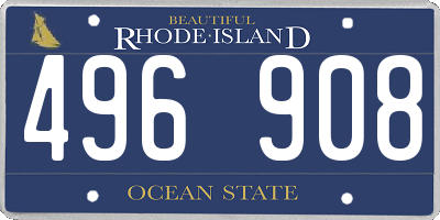 RI license plate 496908