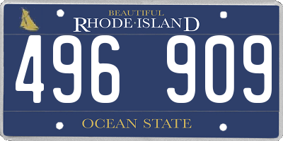 RI license plate 496909