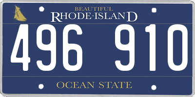 RI license plate 496910