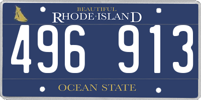 RI license plate 496913