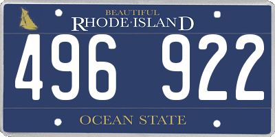 RI license plate 496922