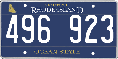 RI license plate 496923