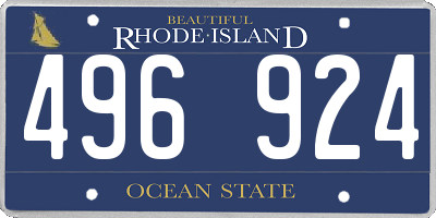 RI license plate 496924