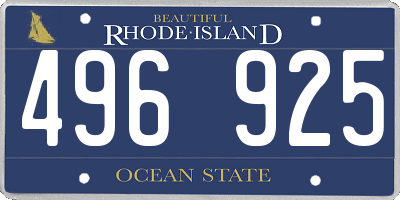 RI license plate 496925