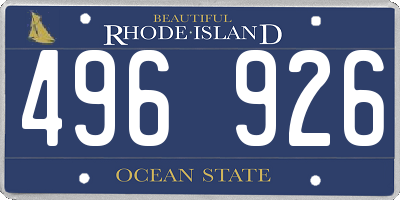 RI license plate 496926
