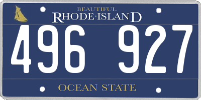 RI license plate 496927