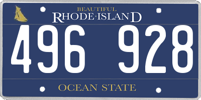 RI license plate 496928