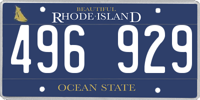 RI license plate 496929