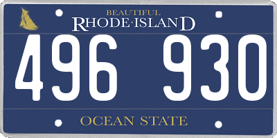 RI license plate 496930