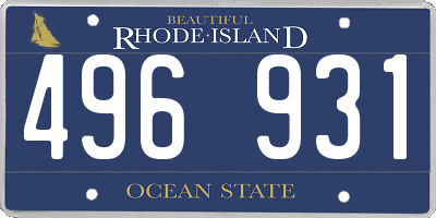 RI license plate 496931