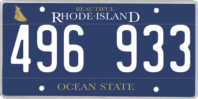 RI license plate 496933