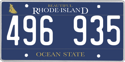 RI license plate 496935