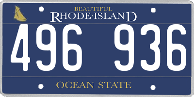 RI license plate 496936
