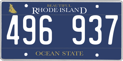 RI license plate 496937