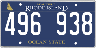 RI license plate 496938