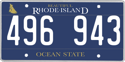 RI license plate 496943