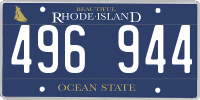 RI license plate 496944