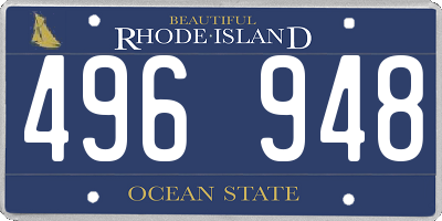 RI license plate 496948
