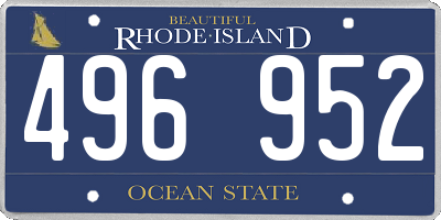 RI license plate 496952
