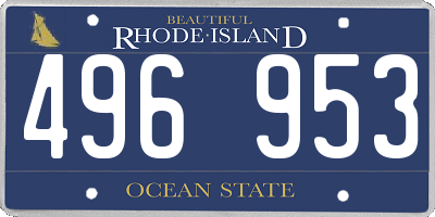 RI license plate 496953