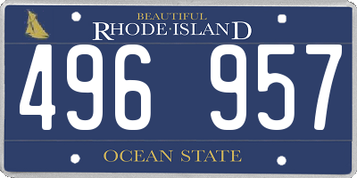 RI license plate 496957