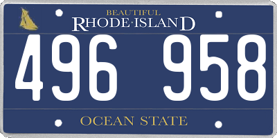 RI license plate 496958