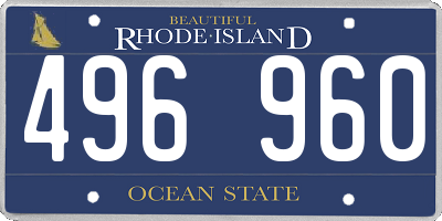 RI license plate 496960