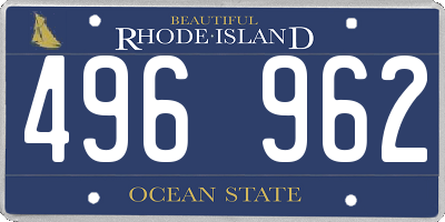 RI license plate 496962