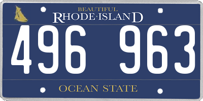RI license plate 496963