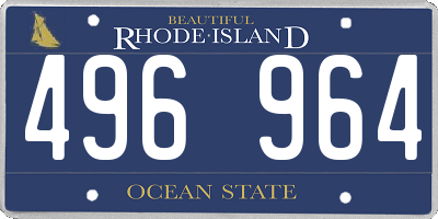 RI license plate 496964