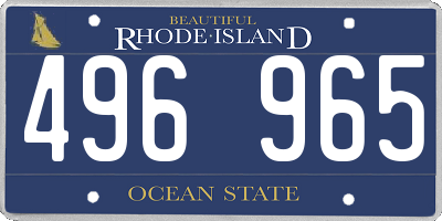 RI license plate 496965