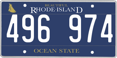 RI license plate 496974