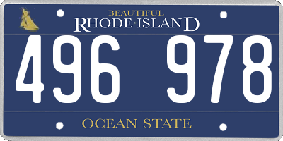 RI license plate 496978