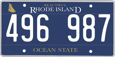 RI license plate 496987