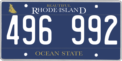 RI license plate 496992