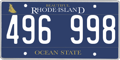 RI license plate 496998