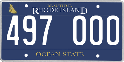 RI license plate 497000