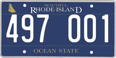 RI license plate 497001