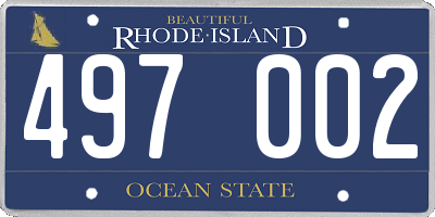 RI license plate 497002