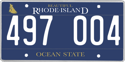 RI license plate 497004
