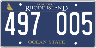 RI license plate 497005
