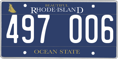 RI license plate 497006
